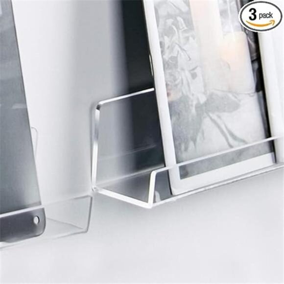3Pack Vinyl Record Wall Mount Holder-12Inch Clear Acrylic Shelf for Vinyl Record - Picture 7 of 7